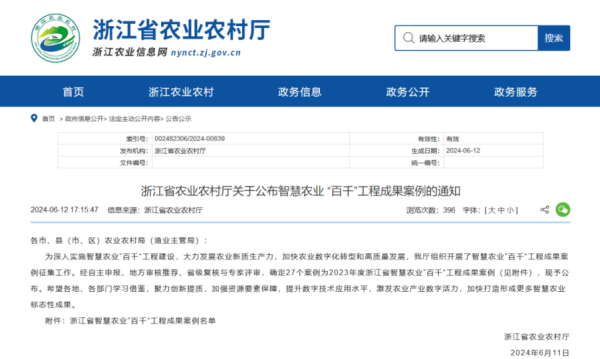 2023年度浙江省智慧農(nóng)業(yè)“百千”工程成果案例公布！托普云農(nóng)4大案例成功入選